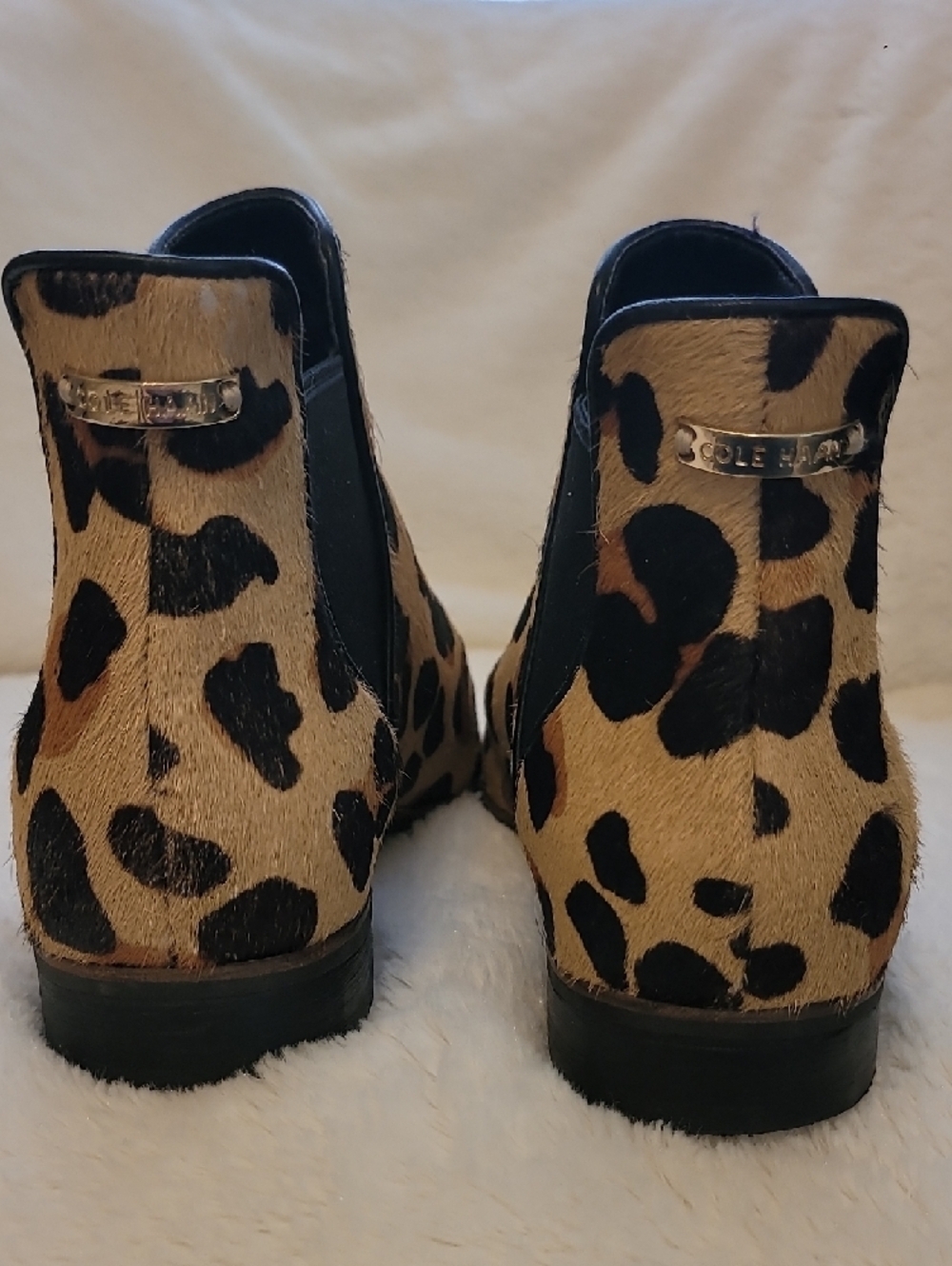 Cole Haan Leopard Print Chelsea Ankle Boots in Tan and Black - Picture 3 of 8